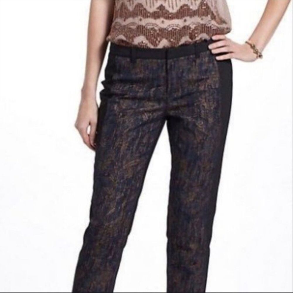 Anthropologie Pants Ankle Cartonnier Jacquard Skinny Size 2